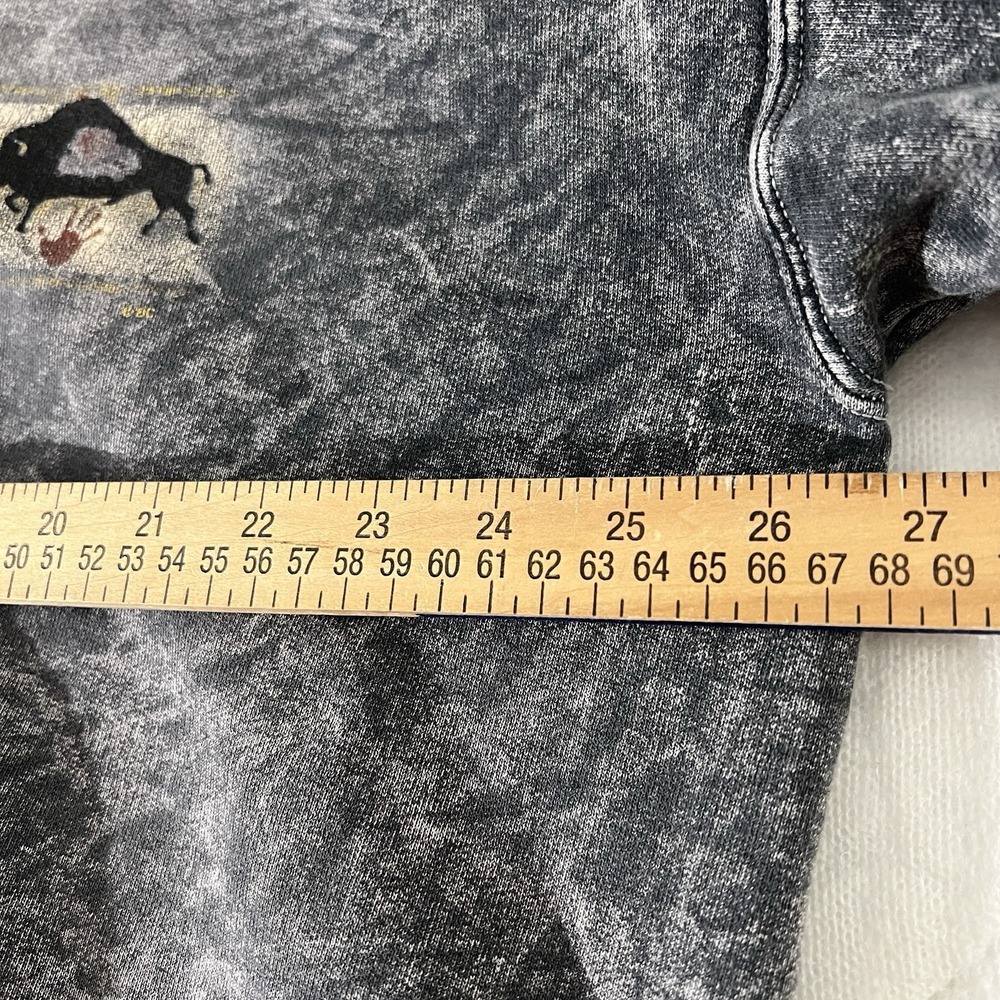 VTG Hanes Stone Aged Rockwear Sweatshirt Gray Acid Washed Buffalo XX LARGE 53" - Picture 9 of 11